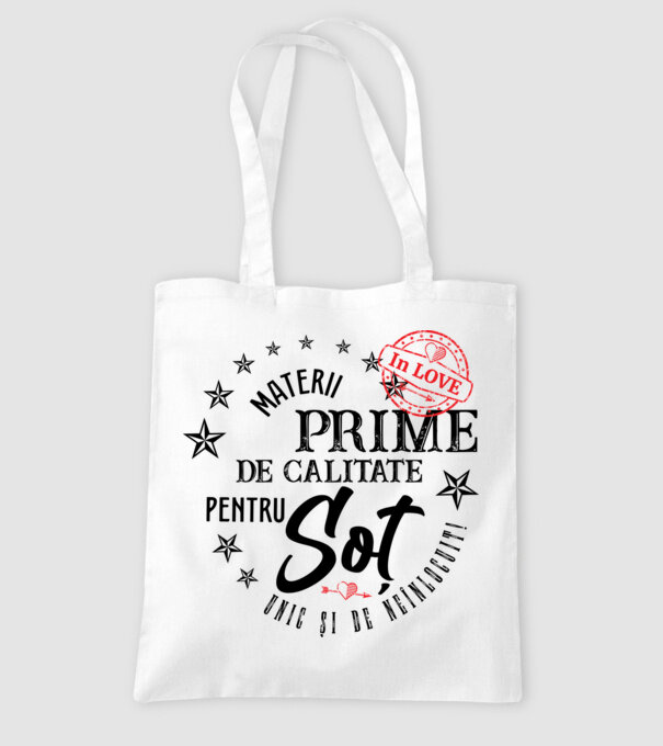 Materii prime de calitate pentru soț model alb pe tricou