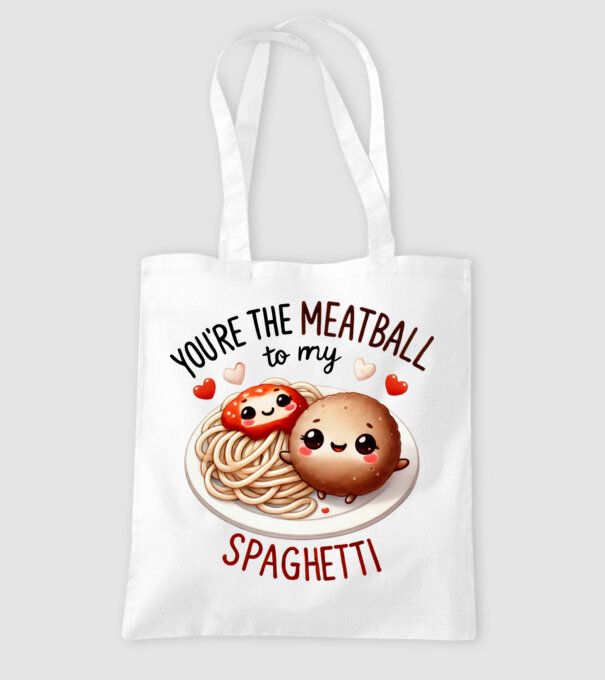 Meatball to my Spaghetti model alb pe tricou