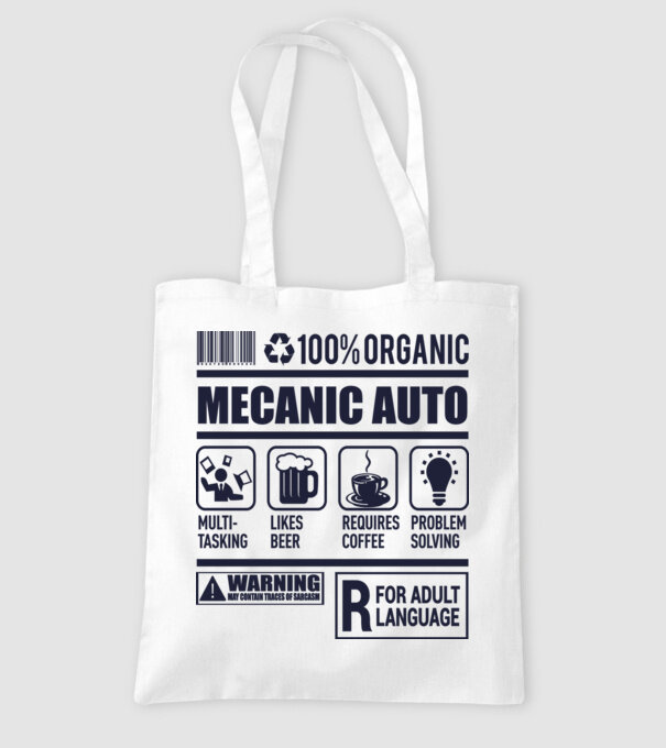 MECANIC AUTO model alb pe tricou