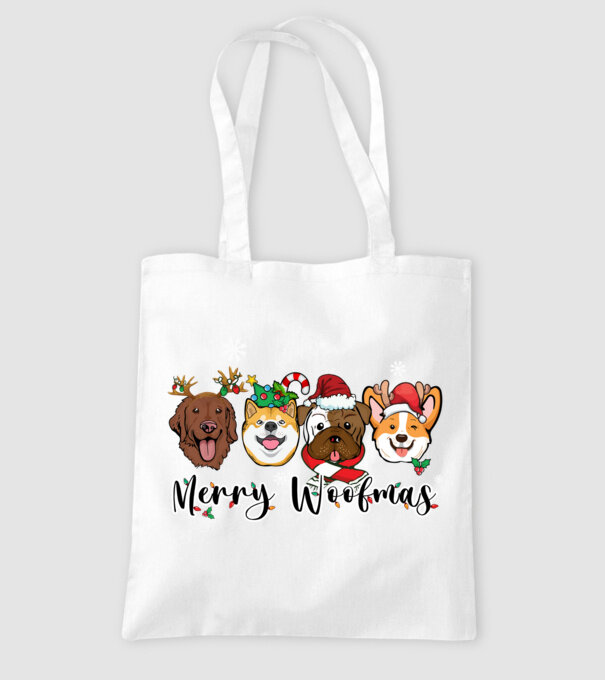 Merry woofmas 2 model alb pe tricou