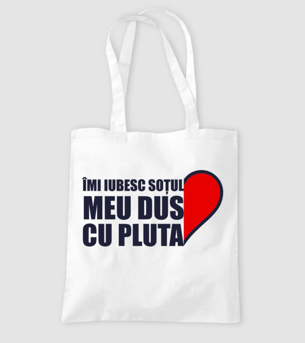 Îmi iubesc soțul meu dus cu pluta model alb pe tricou