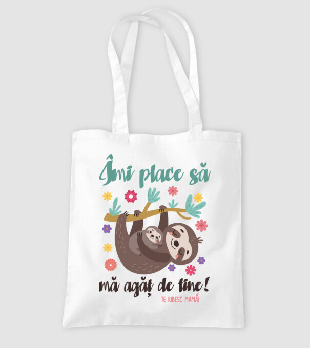 Îmi place că te agăți de mine! model alb pe tricou