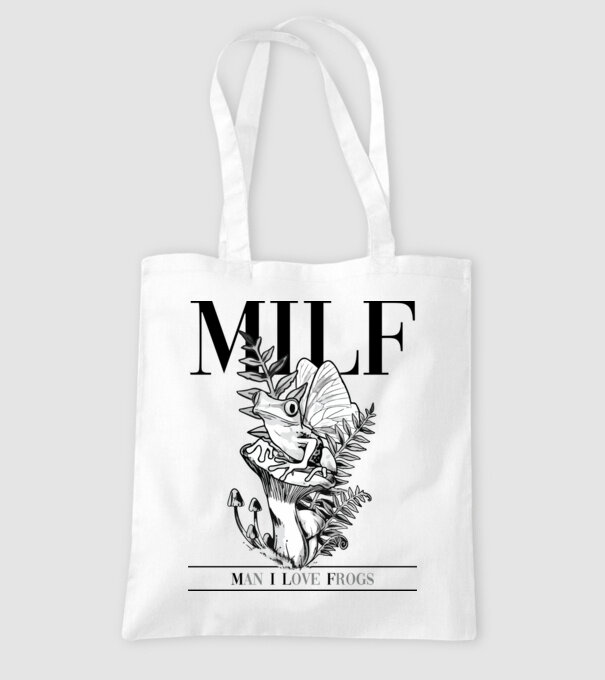 MILF man i love frogs model alb pe tricou