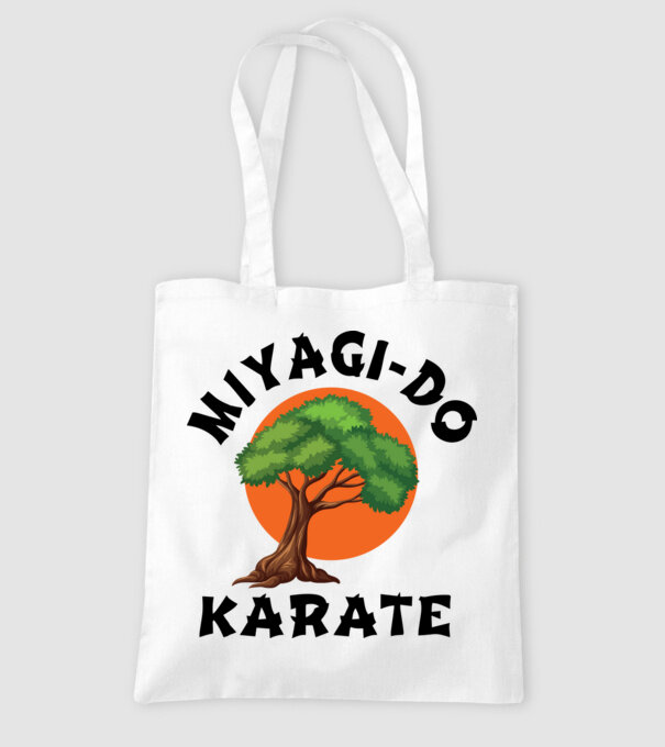 Miyagi-do karate logo model alb pe tricou