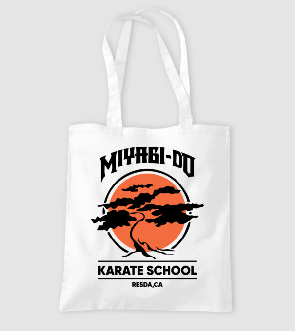 Miyagi-do karate school model alb pe tricou