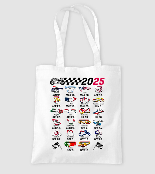 MOTOGP 25 CALENDAR alb model alb pe tricou