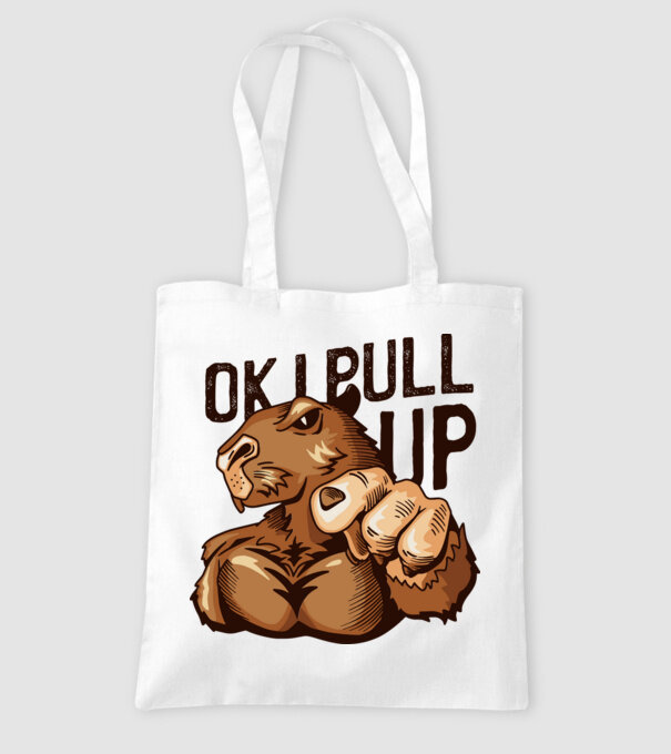 Muscular Capybara - capibară model alb pe tricou