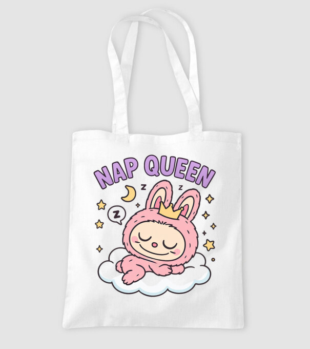 Nap Queen model alb pe tricou