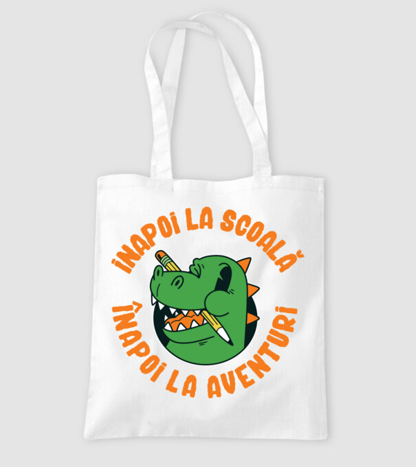 Înapoi la școală, înapoi la aventuri model alb pe tricou