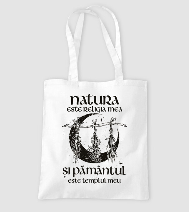 Natura este religia mea model alb pe tricou