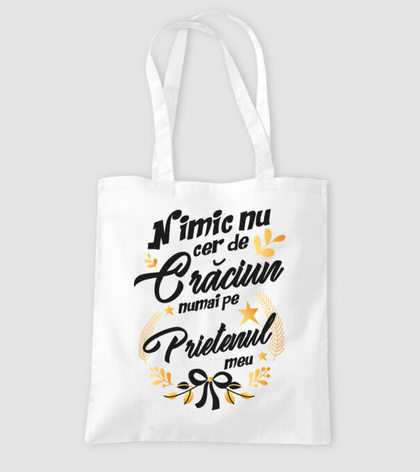nimic nu cer de Crăciun, numai pe prietenul meu model alb pe tricou