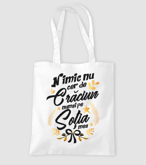 nimic nu cer de Crăciun, numai pe soția mea model alb pe tricou