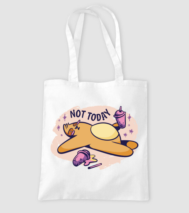 Not today model alb pe tricou