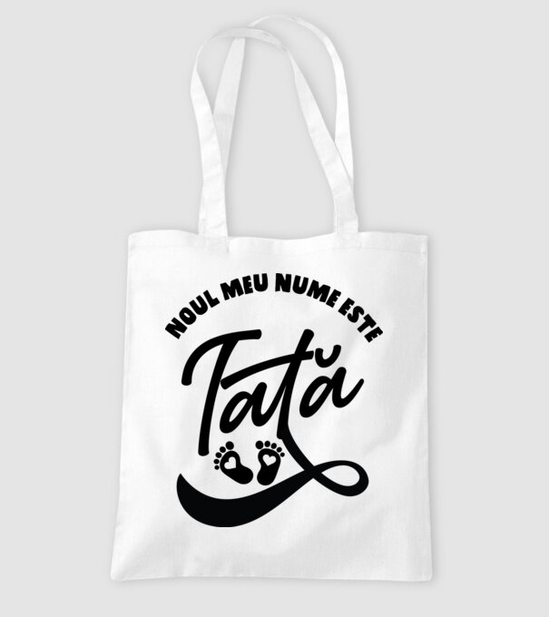 Noul meu nume este Tată model alb pe tricou