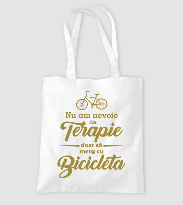 nu am nevoie de terapie, doar să merg cu bicicleta model alb pe tricou