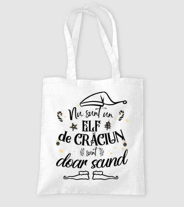 Nu sunt un elf de Crăciun, sunt doar scund ALB model alb pe tricou
