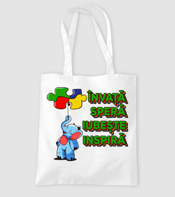 Învață, speră, iubește, inspiră model alb pe tricou