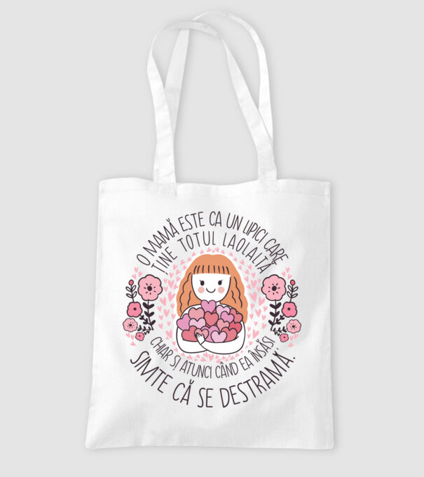 O mamă este ca un lipici care ține totul laolaltă, chiar și atunci când ea însăși simte că se destramă. model alb pe tricou