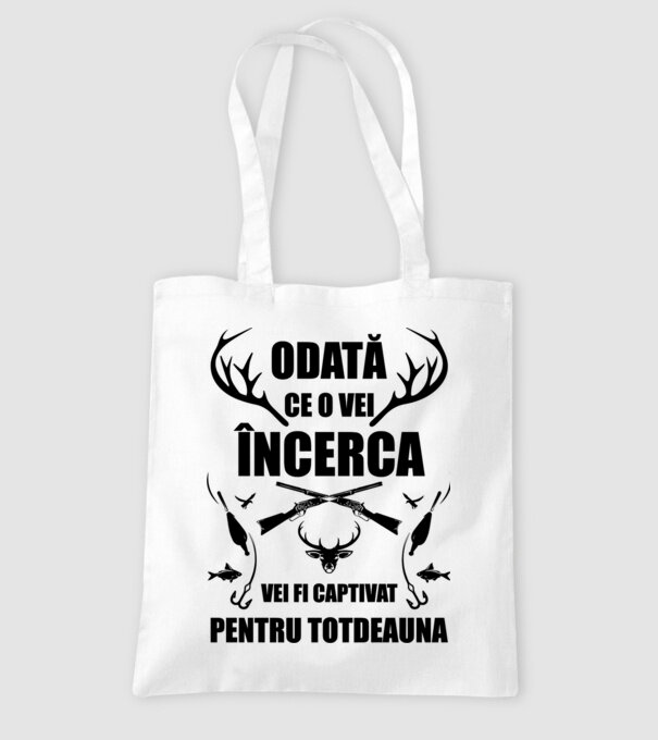 odată ce o vei încerca, vei fi captivat pentru totdeauna model alb pe tricou