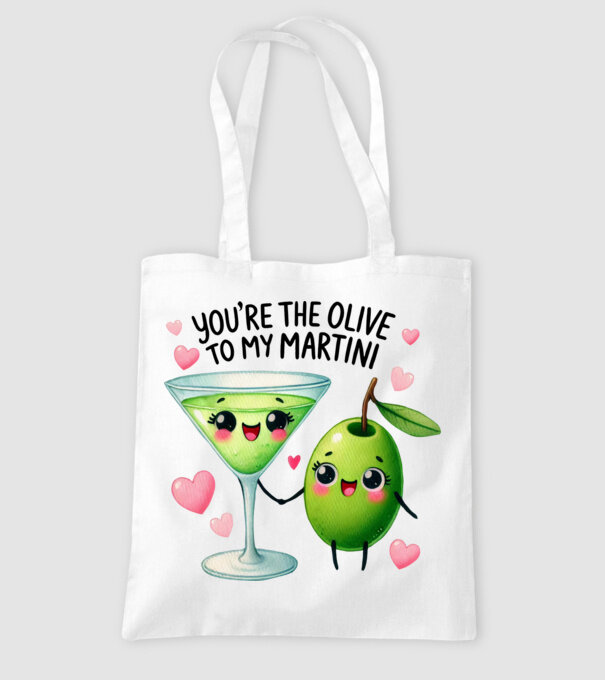 Olive to my Martini model alb pe tricou