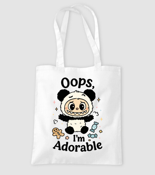 Oops, I'm adorable model alb pe tricou