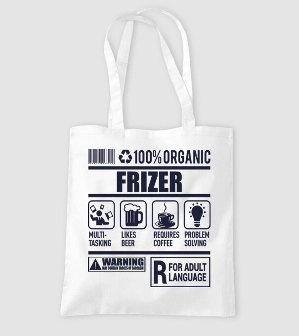 Organic_FRIZER model alb pe tricou