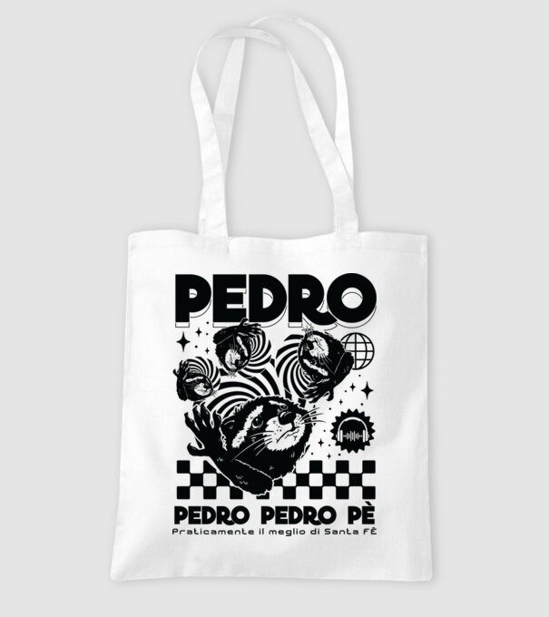 Pedro techno model alb pe tricou