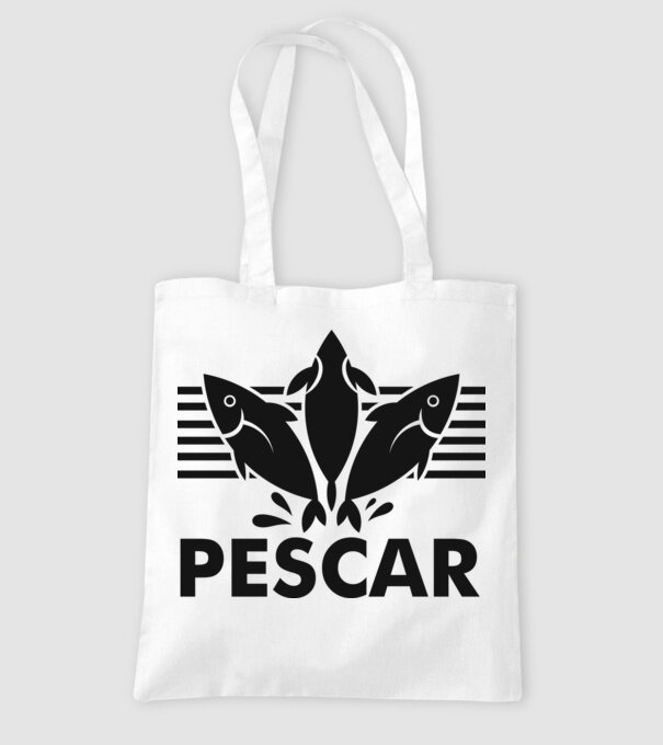Pescar original model alb pe tricou