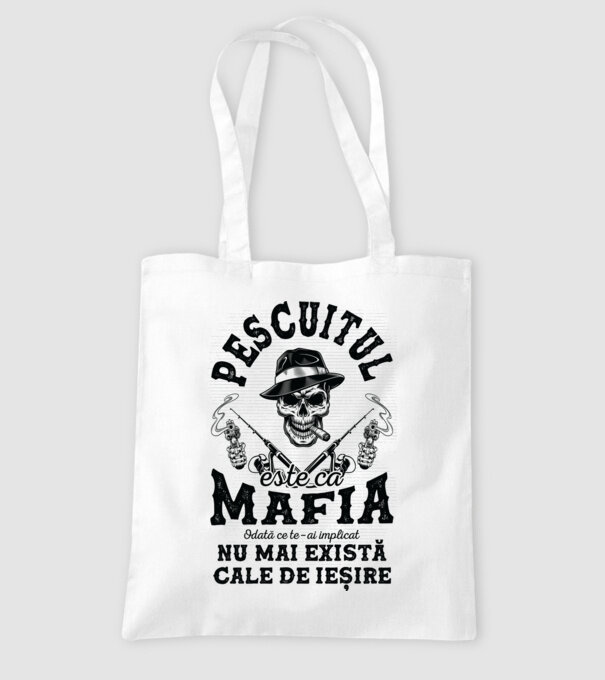 Pescuitul este ca mafia, odată ce te-ai implicat, nu mai există cale de ieșire model alb pe tricou