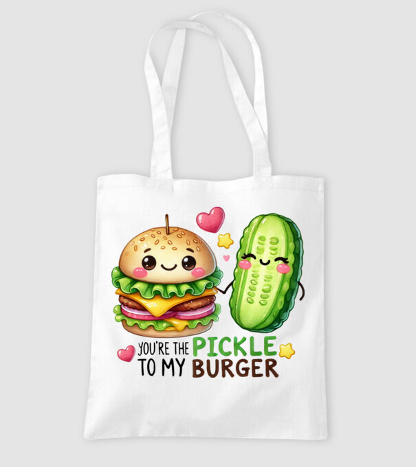 Pickle to my Burger model alb pe tricou