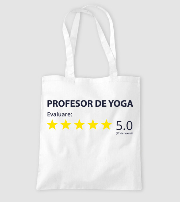 profesor de yoga evaluare model alb pe tricou