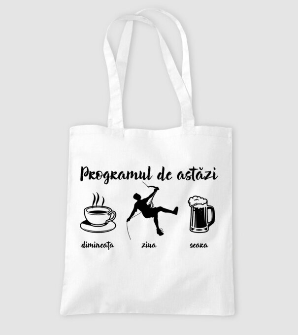 programul de astăzi: dimineața, ziua, seara model alb pe tricou