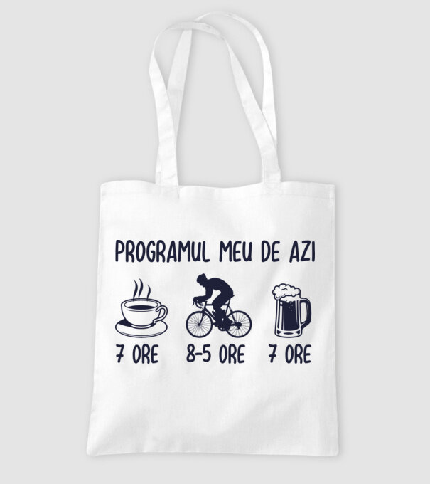 Programul meu de azi: 7 ore, 8-5 ore, 7 ore model alb pe tricou