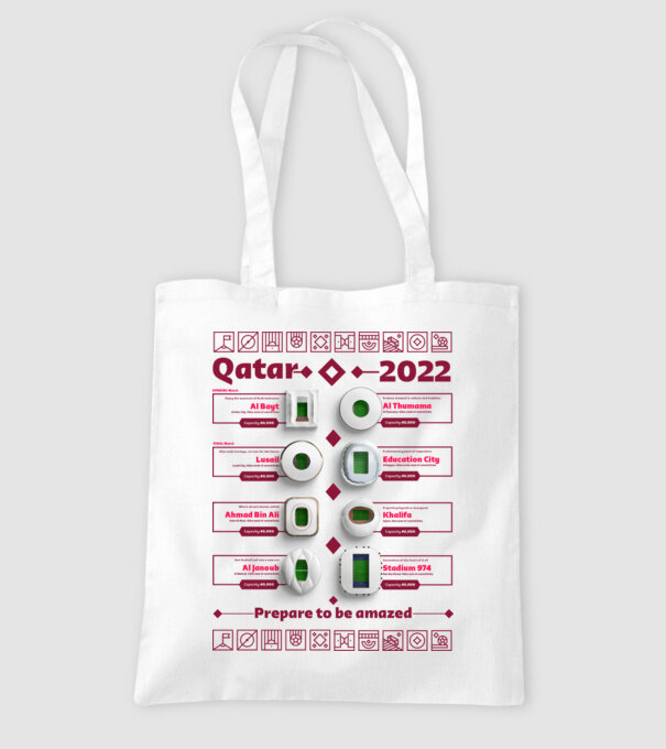 Qatar 2022 Stadiums white model alb pe tricou