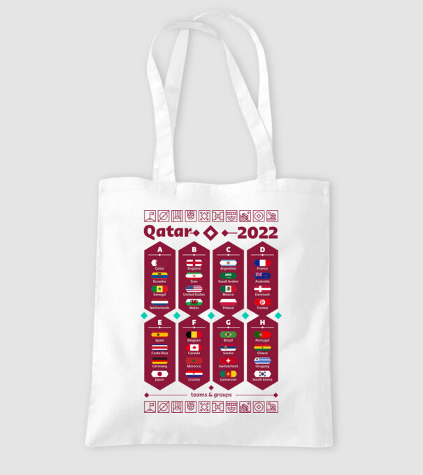 Qatar 2022 teams - groups white model alb pe tricou