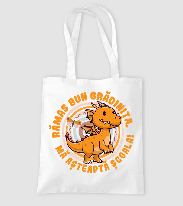 Rămas bun grădiniță, mă așteaptă școala! model alb pe tricou