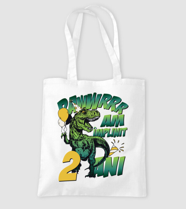 Rawr Am împlinit 2 ani model alb pe tricou