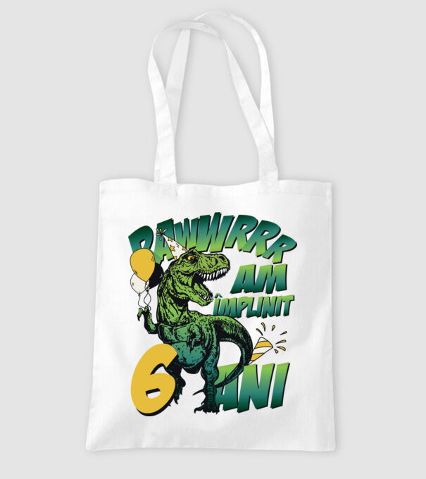 Rawr Am împlinit 6 ani model alb pe tricou