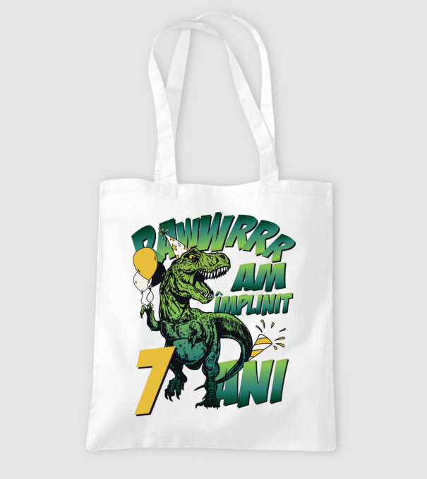 Rawr Am împlinit 7 ani model alb pe tricou