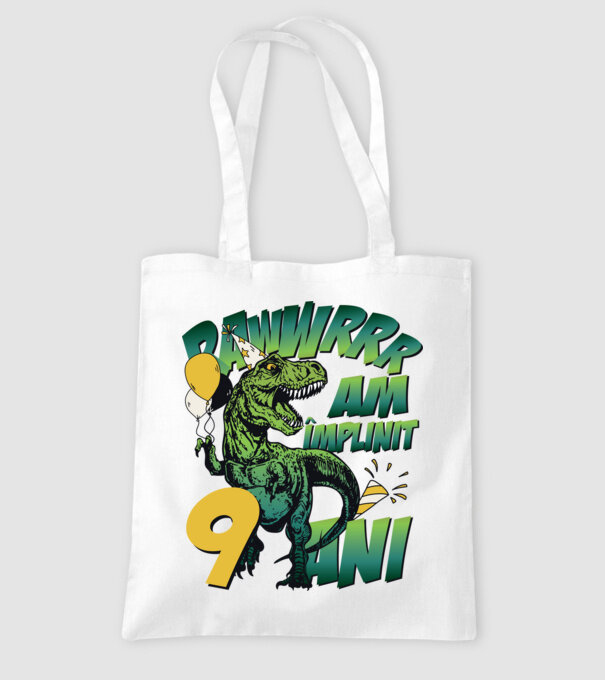 Rawr Am împlinit 9 ani model alb pe tricou