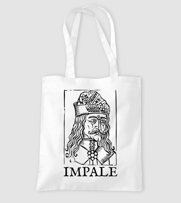 România dracula impale model alb pe tricou