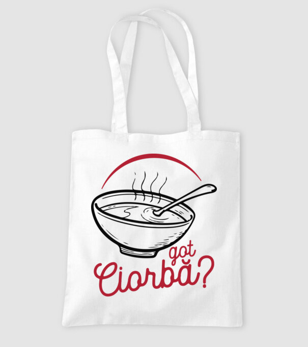 România Got ciorbă model alb pe tricou