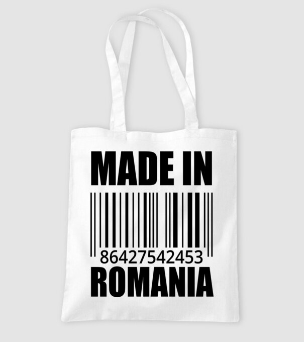 România made in model alb pe tricou