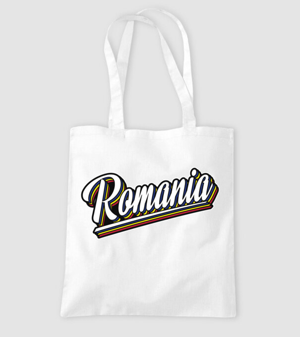 România retro model alb pe tricou