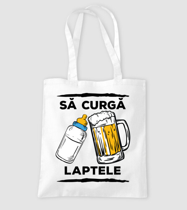 să curgă laptele! model alb pe tricou