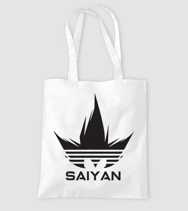 saiyan logo model alb pe tricou