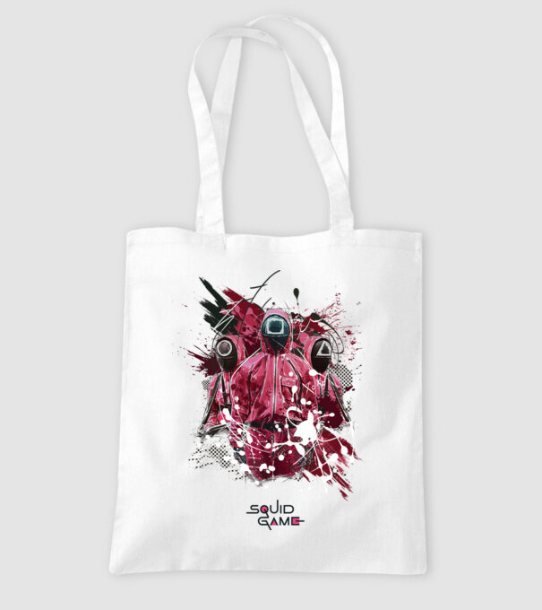 squid game poster model alb pe tricou
