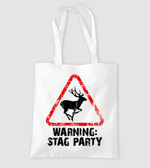 Stag Party model alb pe tricou