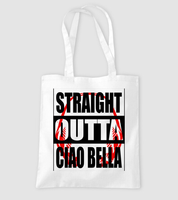 straight outta bella ciao model alb pe tricou