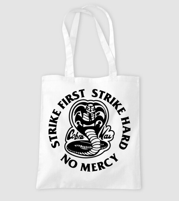 Strike first strike hard no mercy model alb pe tricou
